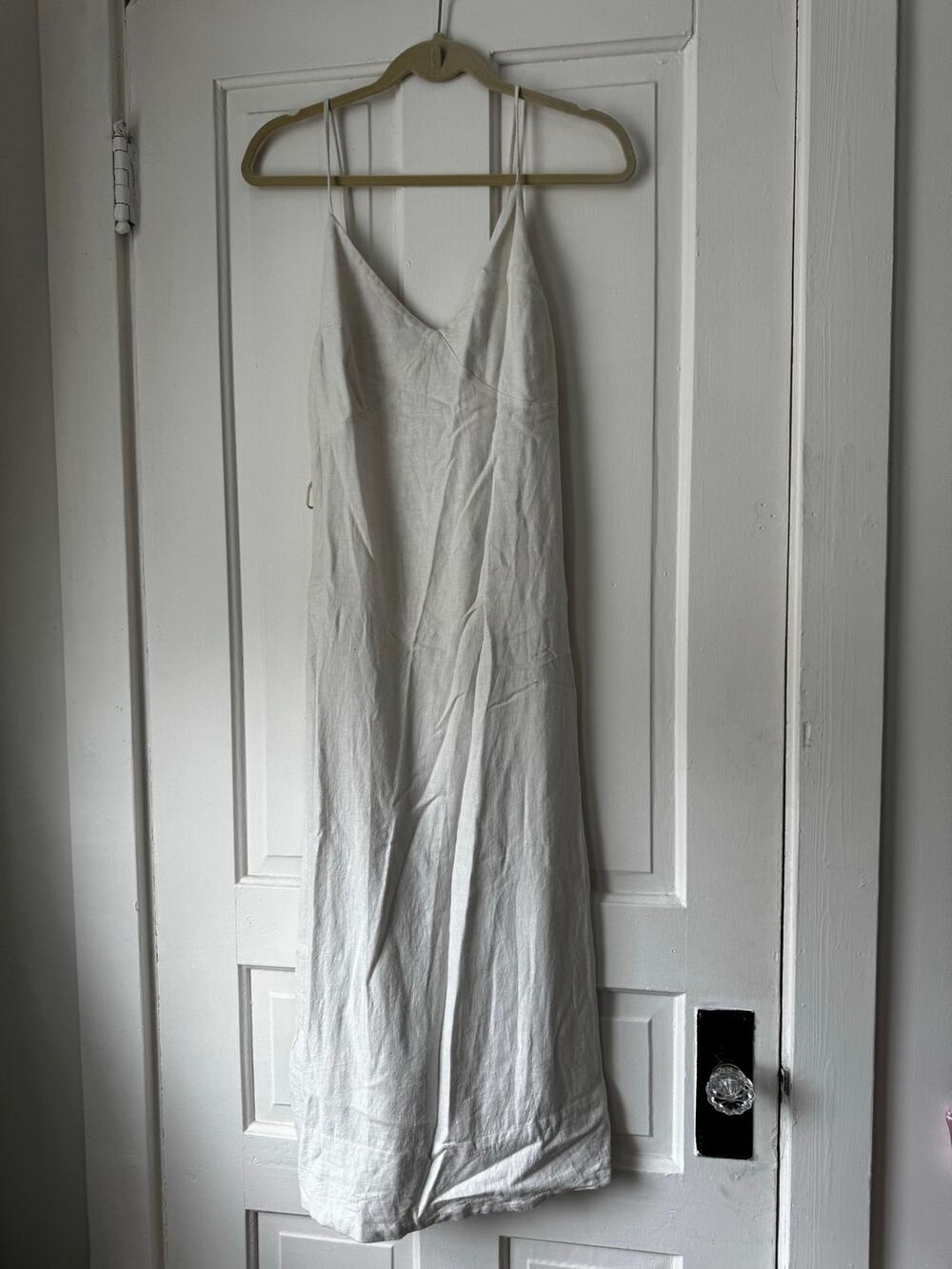 Free People Linen Blend Tie Strap Midi Dress